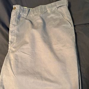 Big & Tall Oakhill blue cotton flat front shorts